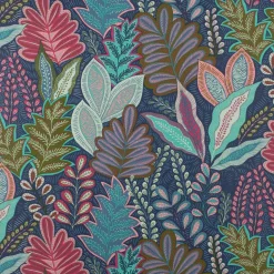 SCHÖNER LEBEN. Tischläufer Botanic Arty Blätter blau pink grün 40x160cm