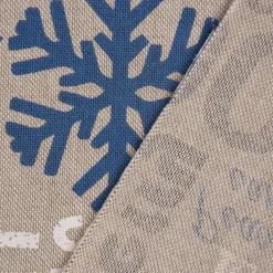 SCHÖNER LEBEN. Tischläufer Christmas Schriftzug natur weiß blau 40x160cm