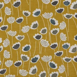 SCHÖNER LEBEN. Tischläufer Clara Saffron Blumen senfgelb ocker blau grau 40x160cm