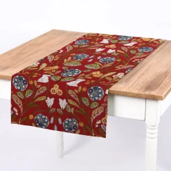 SCHÖNER LEBEN. Tischläufer Clarke & Clarke STUDIO G Blumen Hase rot grün blau 40x160cm