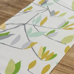 Schöner Leben Tischläufer Coco Plum Lemonade Blätter grau grün gelb 40x160cm