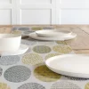 SCHÖNER LEBEN. Tischläufer creme Kreise in grau braun 40x160cm