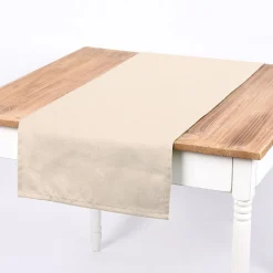 SCHÖNER LEBEN. Tischläufer Deluxe Viskose Leinen uni ecru 40x160cm