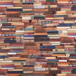 SCHÖNER LEBEN. Tischläufer Digitaldruck Bücher Books bunt 40x160cm