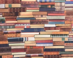 SCHÖNER LEBEN. Tischläufer Digitaldruck Bücher Books bunt 40x160cm