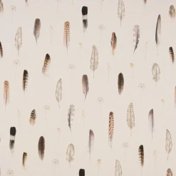 SCHÖNER LEBEN. Tischläufer Digitaldruck Federn creme braun 40x160cm