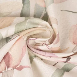 SCHÖNER LEBEN. Tischläufer Digitaldruck Aquarell Blätter Blüten Schmetterling weiß pastell 40x160cm
