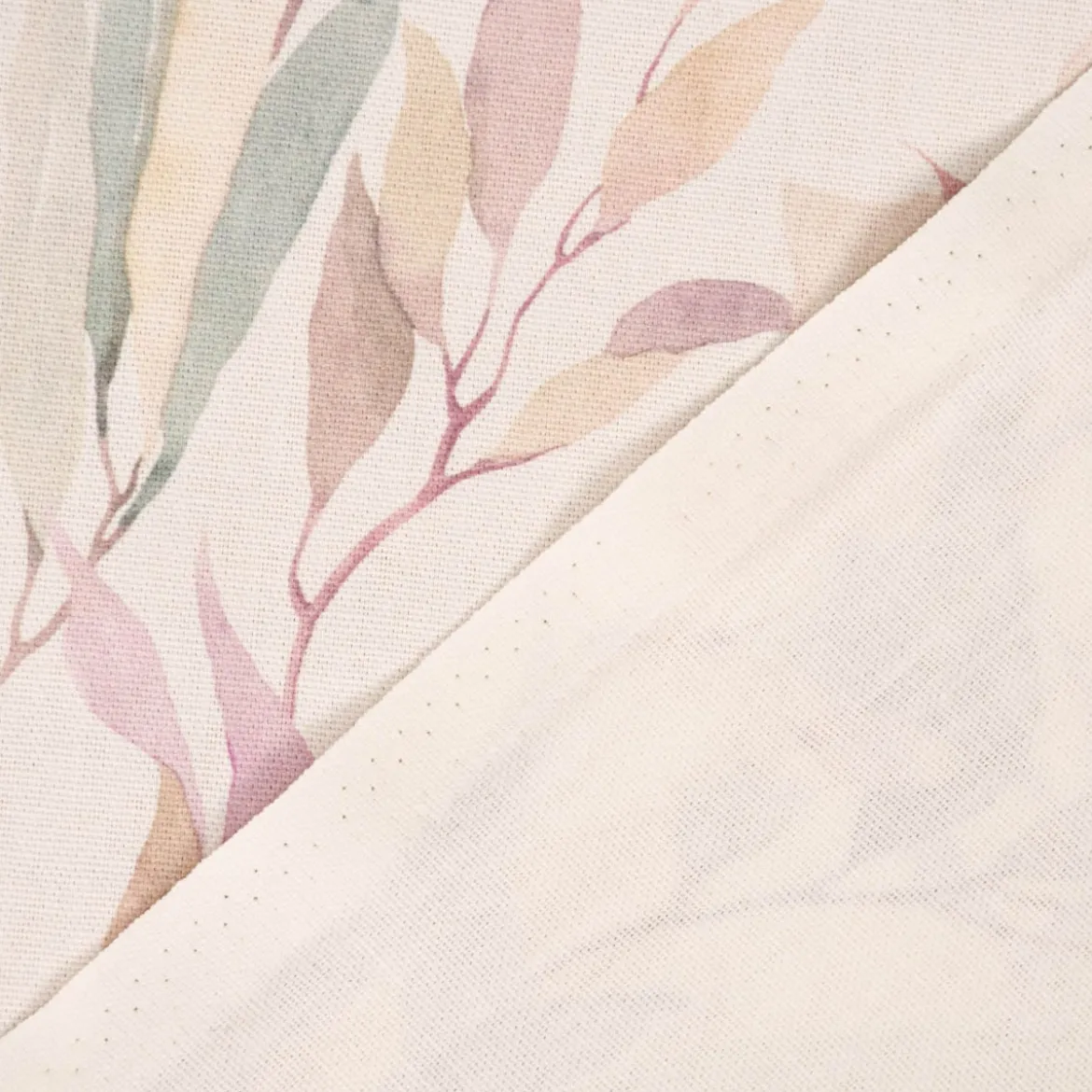 SCHÖNER LEBEN. Tischläufer Digitaldruck Aquarell Blätter Blüten Schmetterling weiß pastell 40x160cm