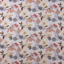 SCHÖNER LEBEN. Tischläufer DIVALI Blumen Blüten Blätter Vogel weiß grau gelb rot 40x160cm