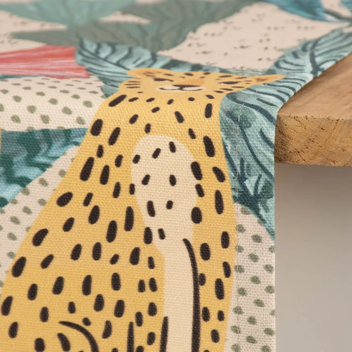 SCHÖNER LEBEN. Tischläufer Dschungel Leopard bunt 40x160cm