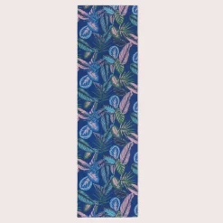 SCHÖNER LEBEN. Tischläufer Dschungelpflanzen blau grün rosa 40x160cm