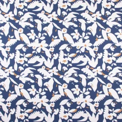 SCHÖNER LEBEN. Tischläufer Ewazi Blätter Blumen abstrakt blau ecru 40x160cm