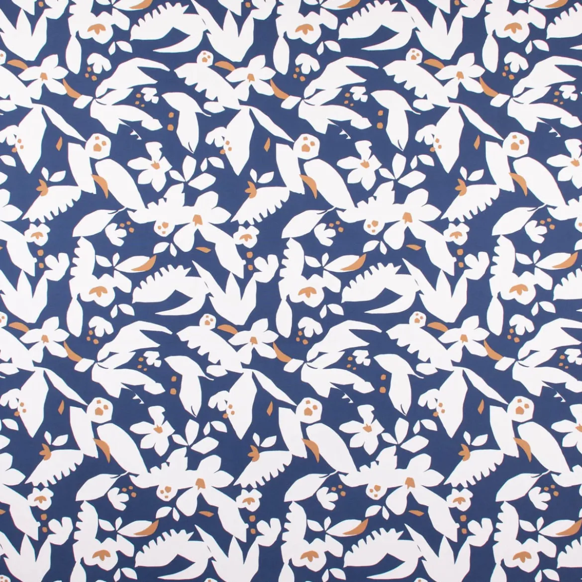 SCHÖNER LEBEN. Tischläufer Ewazi Blätter Blumen abstrakt blau ecru 40x160cm