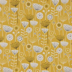 SCHÖNER LEBEN. Tischläufer Fryett`s Halbpanama Blumen abstrakt ockergelb 40x160cm