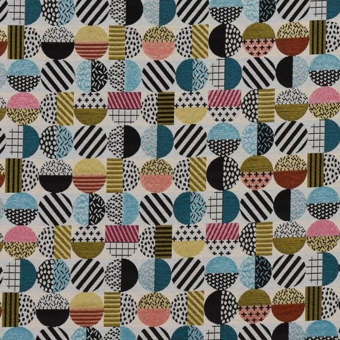 SCHÖNER LEBEN. Tischläufer geometrisch Kreise weiß schwarz bunt 40x160cm