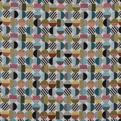 SCHÖNER LEBEN. Tischläufer geometrisch Kreise weiß schwarz bunt 40x160cm