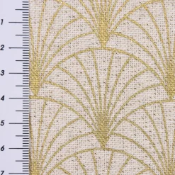 SCHÖNER LEBEN. Tischläufer Glamour Schuppen Fächer creme goldfarbig 40x160cm