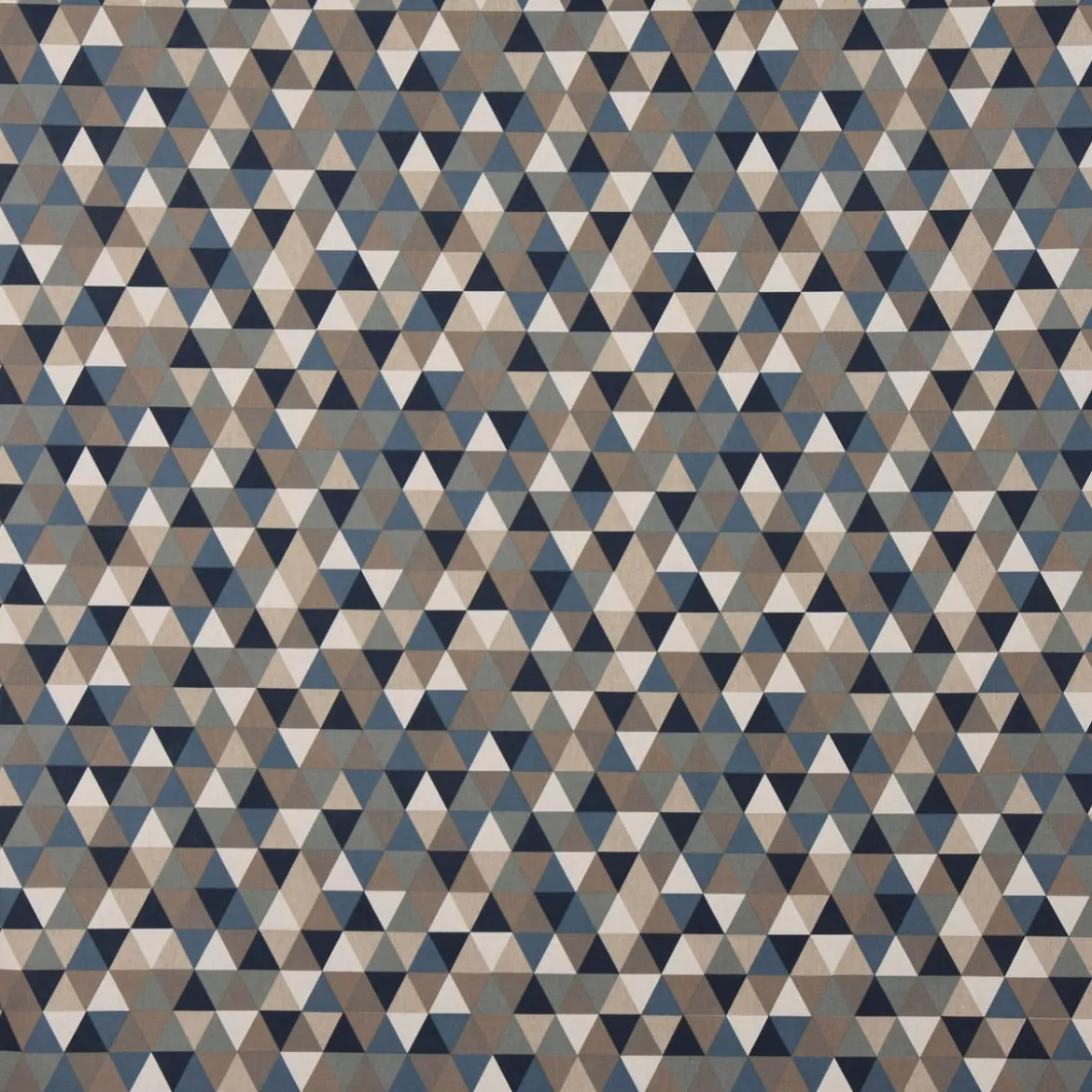 SCHÖNER LEBEN. Tischläufer Halbpanama Leinenlook Dreiecke blau grau 40x160cm