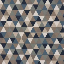 SCHÖNER LEBEN. Tischläufer Halbpanama Leinenlook Dreiecke blau grau 40x160cm