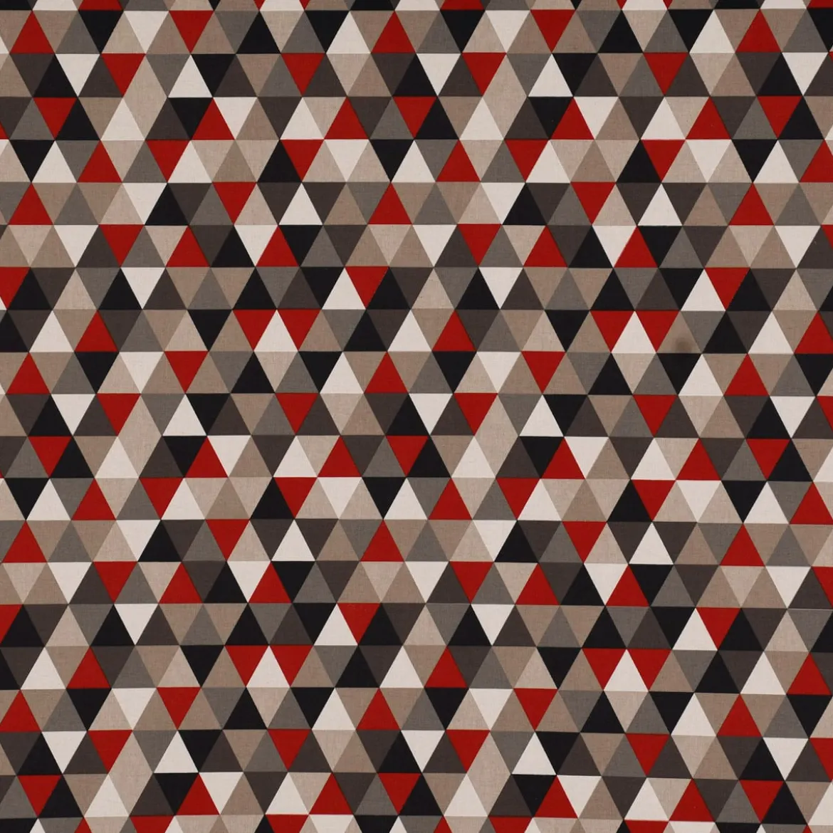 SCHÖNER LEBEN. Tischläufer Halbpanama Leinenlook Dreiecke rot schwarz 40x160cm