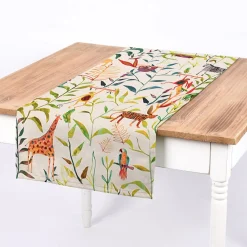 SCHÖNER LEBEN. Tischläufer Hide and Seek Dschungeltiere bunt 40x160cm