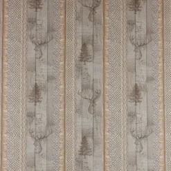 SCHÖNER LEBEN. Tischläufer Holz Latten Hirschkopf natur braun 40x160cm
