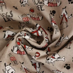 SCHÖNER LEBEN. Tischläufer Hunde Dackel Dogs Life natur weiß rot 40x160cm