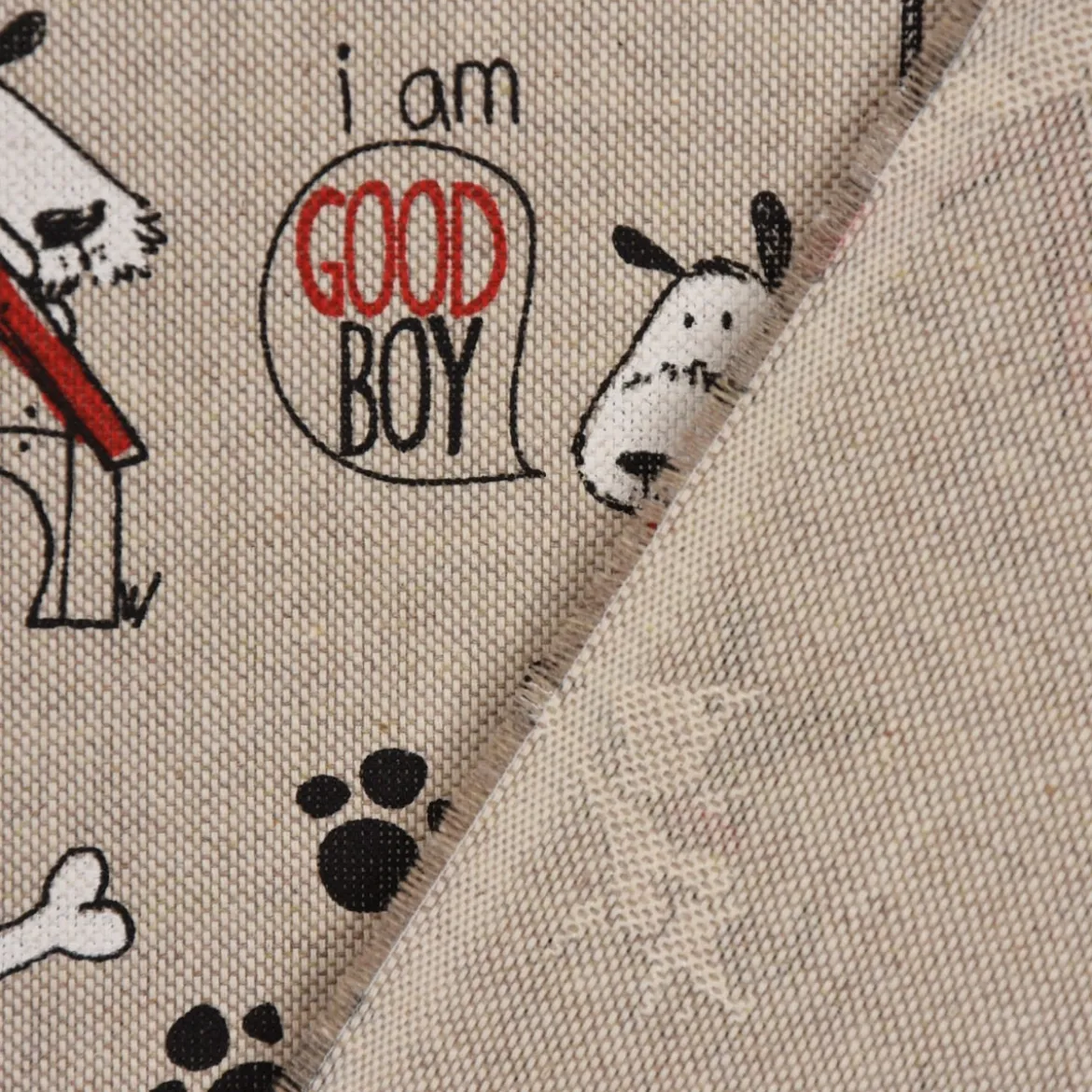 SCHÖNER LEBEN. Tischläufer Hunde Dackel Dogs Life natur weiß rot 40x160cm