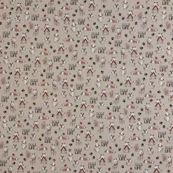 SCHÖNER LEBEN. Tischläufer Hunde Dackel Dogs Life natur weiß rot 40x160cm