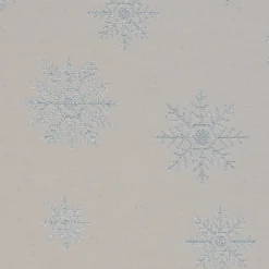 SCHÖNER LEBEN. Tischläufer Ice Star Schneeflocken Eiskristalle beige hellblau silberfarbig 40x160cm