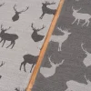 SCHÖNER LEBEN. Tischläufer Jacquard Cosy mit Hirschen dunkelgrau grau 40x160cm