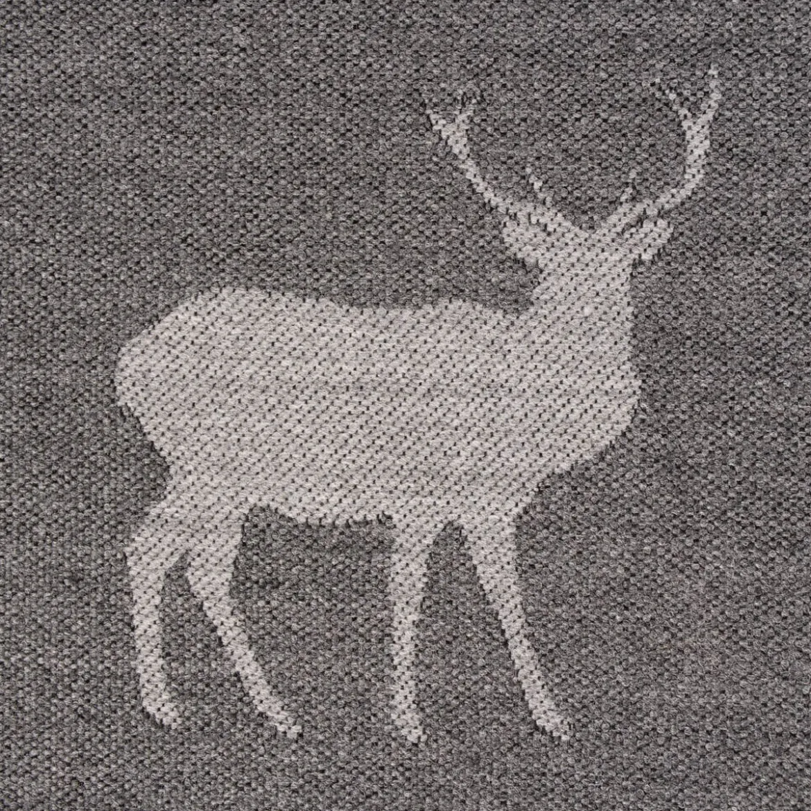 SCHÖNER LEBEN. Tischläufer Jacquard Cosy mit Hirschen dunkelgrau grau 40x160cm
