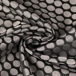 SCHÖNER LEBEN. Tischläufer Jacquard Punkte schwarz silbergrau 40x160cm