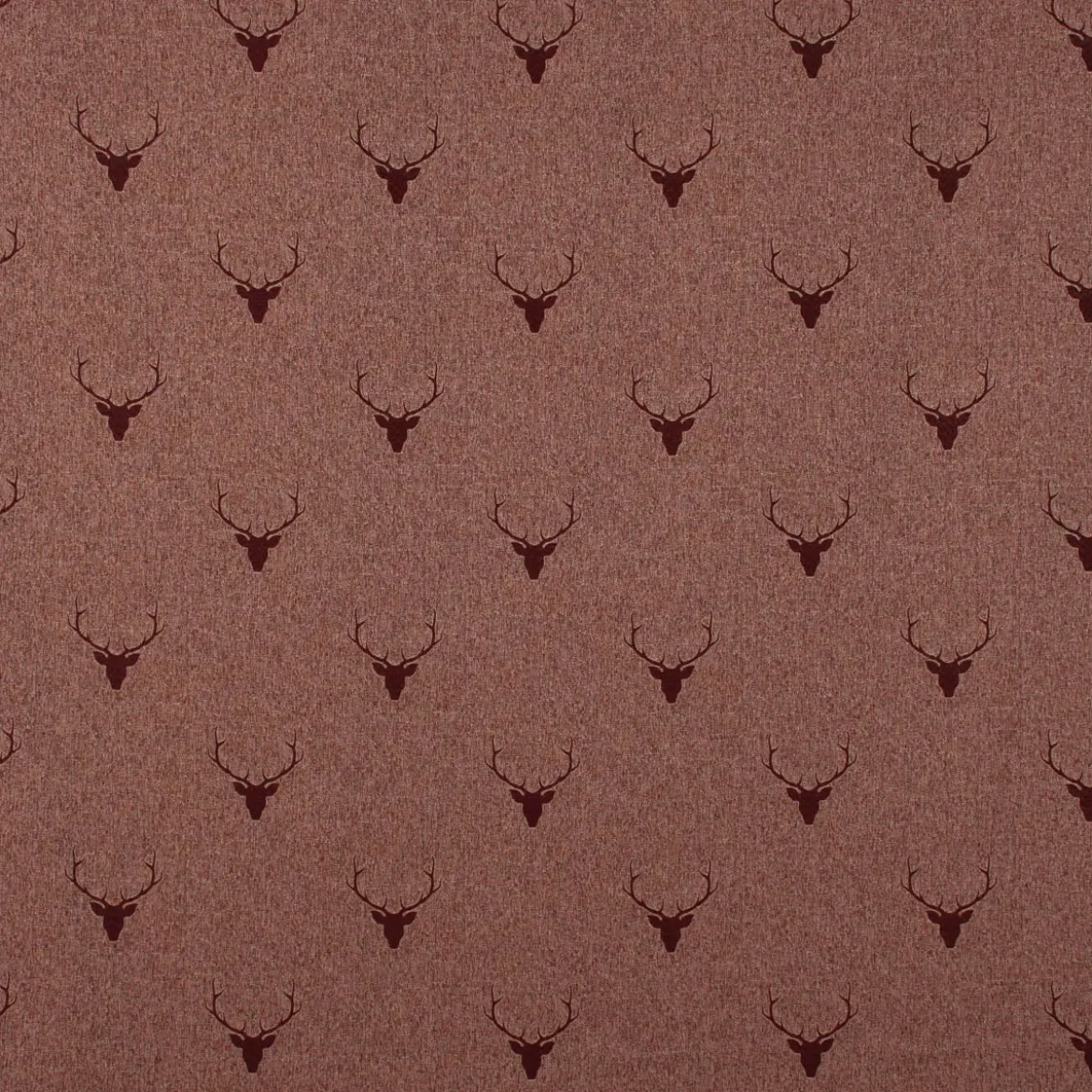 SCHÖNER LEBEN. Tischläufer Jacquard Hirschkopf mit Geweih rotbraun dunkelrot 40x160cm