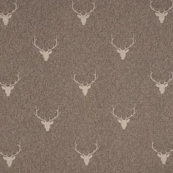 SCHÖNER LEBEN. Tischläufer Jacquard Hirschkopf mit Geweih braun beige 40x160cm