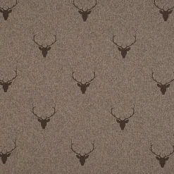 SCHÖNER LEBEN. Tischläufer Jacquard Hirschkopf mit Geweih braun dunkelbraun 40x160cm
