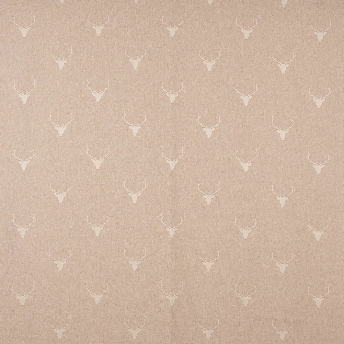 SCHÖNER LEBEN. Tischläufer Jacquard Hirschkopf mit Geweih beige hellbeige 40x160cm