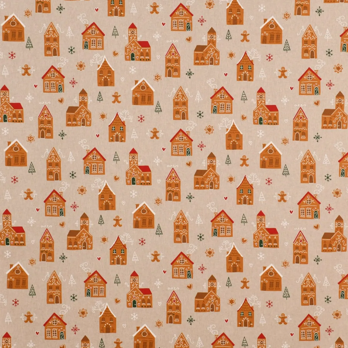 SCHÖNER LEBEN. Tischläufer Lebkuchenhaus natur weiß 40x160cm