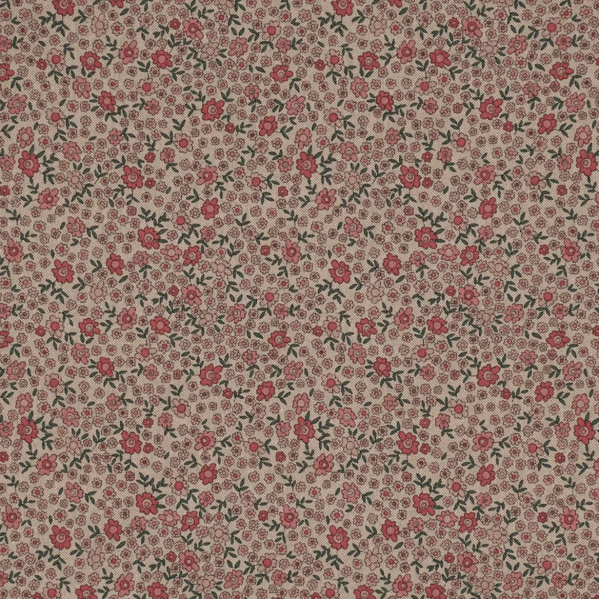 SCHÖNER LEBEN. Tischläufer Leinenlook Sweet Daisy Allover Blümchen natur rosa grün 40x160cm