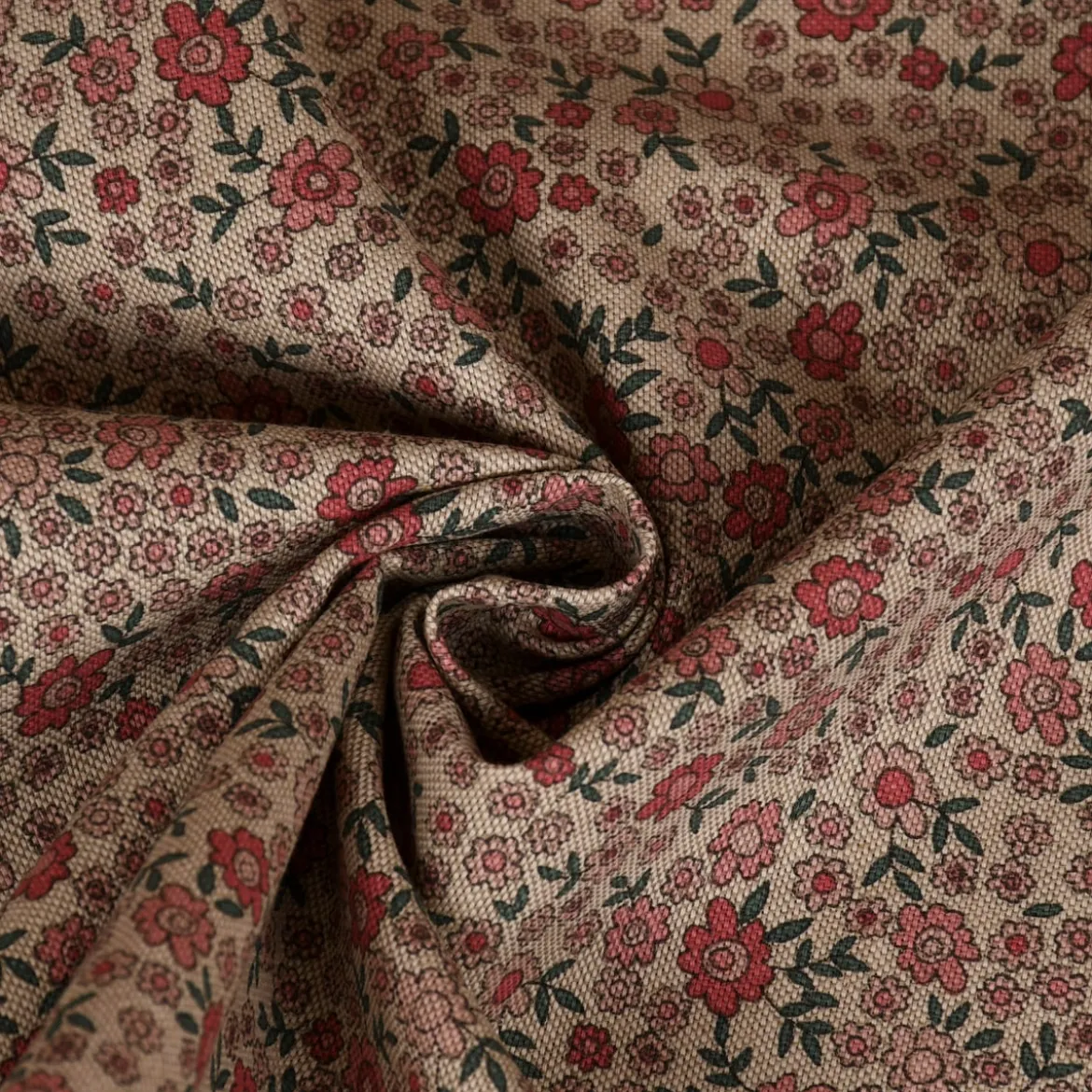 SCHÖNER LEBEN. Tischläufer Leinenlook Sweet Daisy Allover Blümchen natur rosa grün 40x160cm