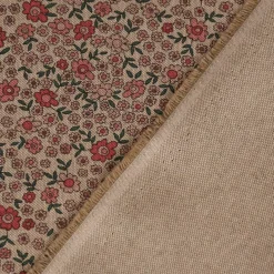 SCHÖNER LEBEN. Tischläufer Leinenlook Sweet Daisy Allover Blümchen natur rosa grün 40x160cm