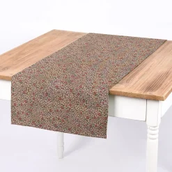 SCHÖNER LEBEN. Tischläufer Leinenlook Sweet Daisy Allover Blümchen natur rosa grün 40x160cm