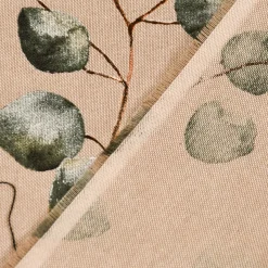 SCHÖNER LEBEN. Tischläufer Leinenlook Eukalyptus Leaves Eukalyptusblätter natur grün 40x160cm