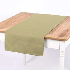 SCHÖNER LEBEN. Tischläufer Leinenlook uni lindgrün 40x160cm
