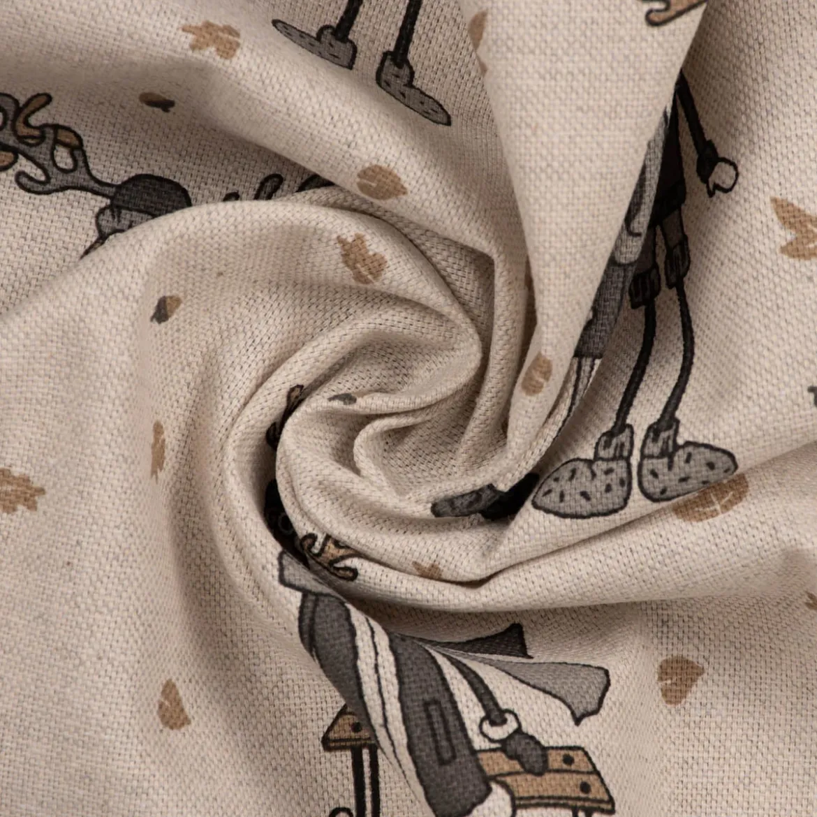 SCHÖNER LEBEN. Tischläufer Leinenlook Moose Winter Elche Love natur grau beige 40x160cm