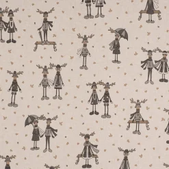 SCHÖNER LEBEN. Tischläufer Leinenlook Moose Winter Elche Love natur grau beige 40x160cm