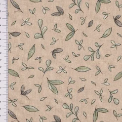 SCHÖNER LEBEN. Tischläufer Leinenlook Leaf Soft Watercolor Allover Blätter natur grün 40x160cm