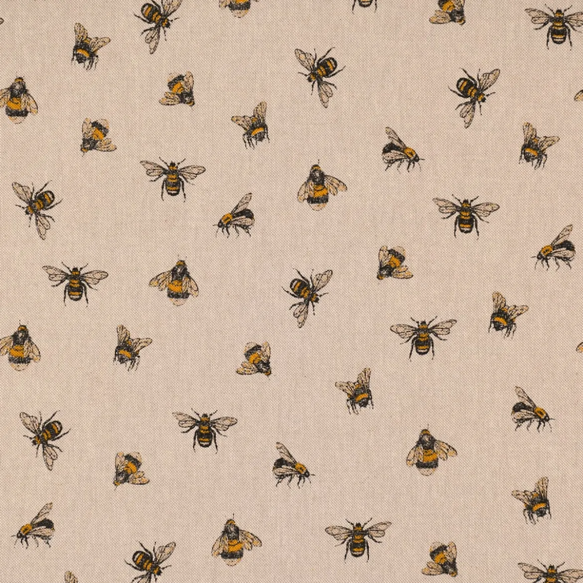 SCHÖNER LEBEN. Tischläufer Leinenlook Bee Buzzing Bienen Hummeln natur gelb 40x160cm