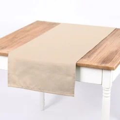 SCHÖNER LEBEN. Tischläufer Leinenlook uni creme 40x160cm
