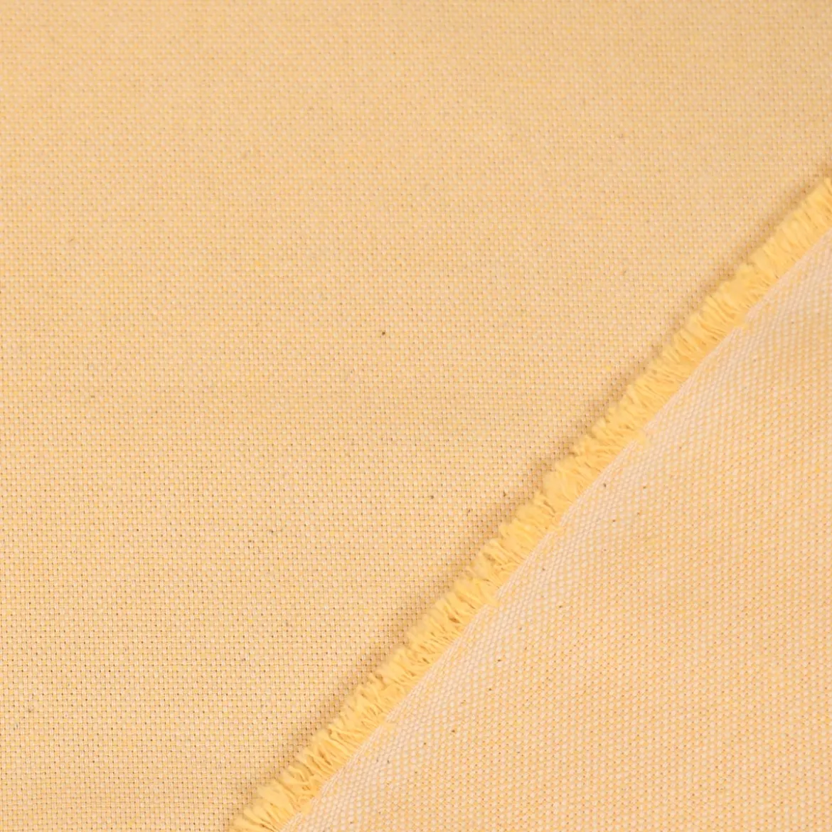 SCHÖNER LEBEN. Tischläufer Leinenlook uni pastell gelb 40x160cm